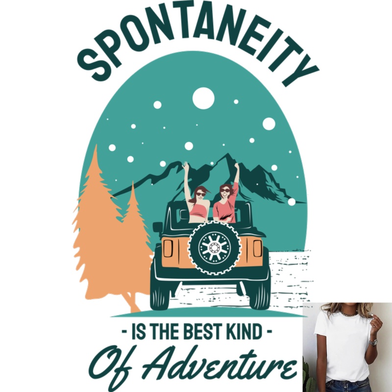 Outdoor Adventure Girl - Термотрансферный принт с белыми чернилами для